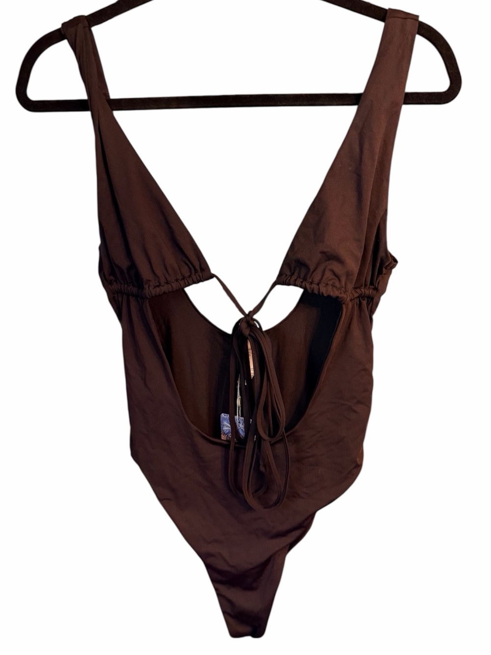 Toluca Black One Piece Swimsuit Open Front, size Small NWT